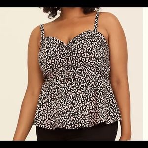 Torrid Leopard Peplum Top 00 EUC